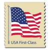 postage stamp photo: U.S.P.O. Violates Flag Code stamp.gif